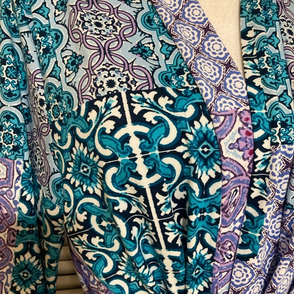 EC New Directions Intimates Purple, teal & white Robe Size Small/Medium - Picture 6 of 12